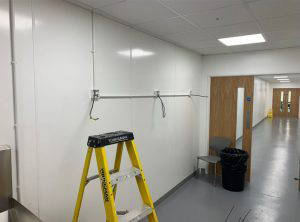Commercial electrical wiring installation in office